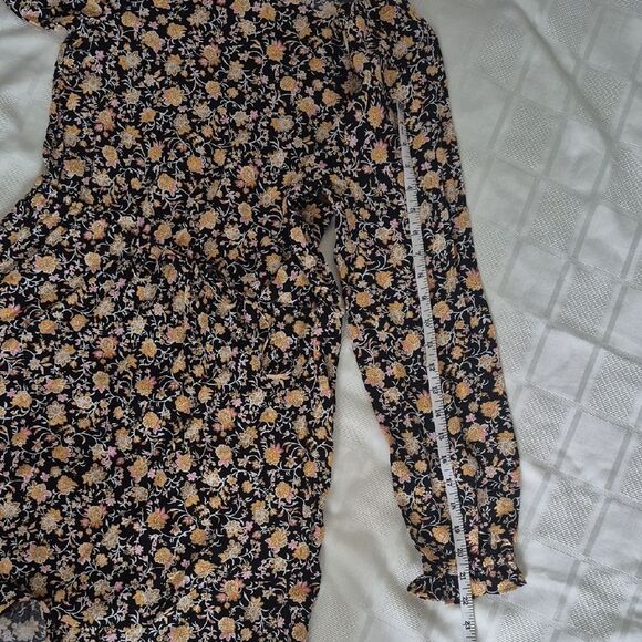 LOFT Black and Yellow Floral Long Sleeve Dress - Picture 7 of 16